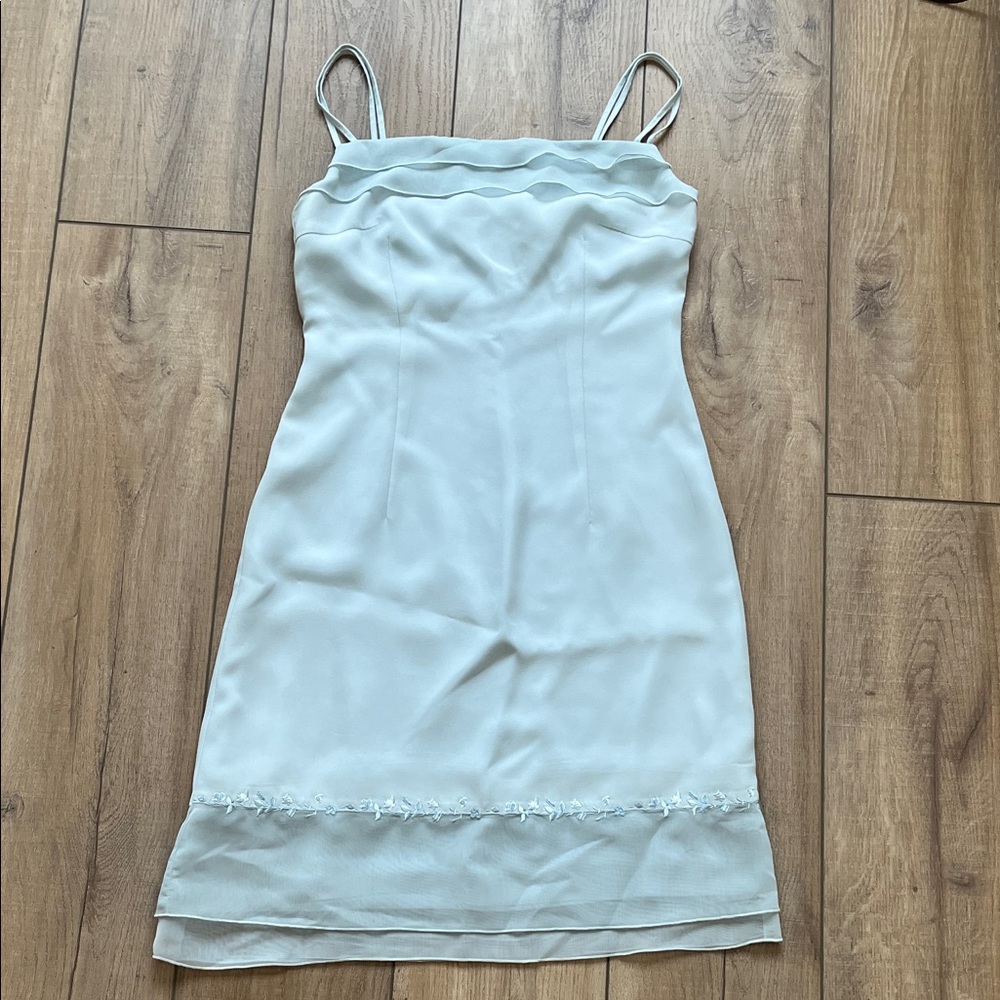 90s Light Blue Mini Slip Dress